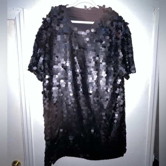 ASOS Plus size Pullover Black Sequin Top - Picture 3 of 7